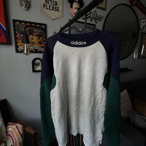 Adidas Men's Navy and Green Sweater